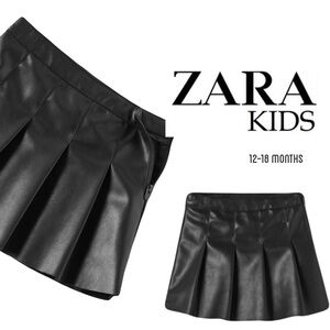NWOT Zara baby girl faux leather skirt with adjustable waist 12-18 months